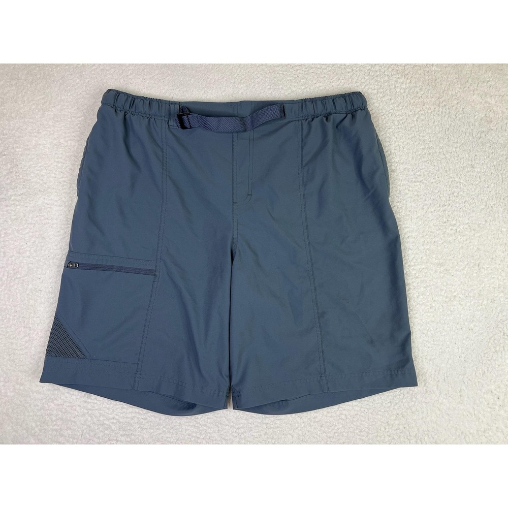 Columbia Swim Shorts Mens XL Gray Mesh Lined Zip Pocket Belt Quick Dry Trunks
